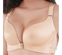 BURUVO Boucle Avant Ultra-Mince en Acier sans Anneau sans Couture Plus Grande Taille Graisse MM Sexy Recueilli Soutien-Gorge Pure Skin Colour 105C