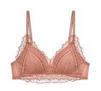 BURUVO Triangle Cup Pure désir sous-vêtements en Dentelle sans Anneau en Acier rassemblant Style français Pas Vide Bonnet Soutien-Gorge Pink 105A