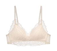 BURUVO Triangle Cup Pure désir sous-vêtements en Dentelle sans Anneau en Acier rassemblant Style français Pas Vide Bonnet Soutien-Gorge White 85A