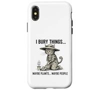 Bury Things Chat Humour de Jardinage pour Les Amateurs de Plantation Coque pour iPhone X/XS