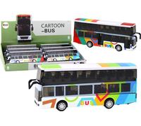 Bus à deux étages avec moteur métallique, lumières et sons colorés
