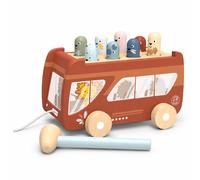 Speedy Monkey SP1017 Banc de Bus martelé, Multicolore, 20,7 x 14 x 14,6 cm, Jouet en Bois pour Enfants, détails soignés, Excellente idée Cadeau