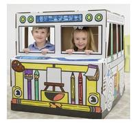 BANKERS BOX Bus Scolaire en Carton et activité de Loisirs créatifs pour Enfants, Durable et sûr, Facile à Assembler, Encourage la créativité et Le développement des compétences, à partir de 3 Ans