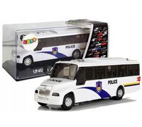 Bus de police blanc avec un son captivant