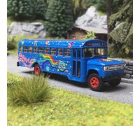 Bus, Dodge S 600 Hippie, Bleu Vif & Coloré - Brekina 61334 - HO 1/87