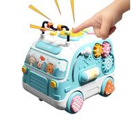 Bus Musical Jouet Enfant Bus Tambour Éducatif Multifonction avec Son | Jouet Sonore pour Poussette Bain Chambre Berceau Auto Récréation pour Poussette Berceau Siège Auto Anniversaire Maison