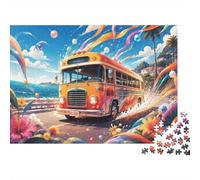 Bus Océan Fleur 1000pcs Mini Puzzle pour Famille Difficile