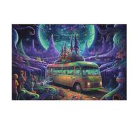 Bus Puzzles Adultes 1000 Pièces Puzzle en Bois, Jouet De Puzzle De Défi De Cerveau pour des Enfants, Puzzles D’Intelligence (75×50cm)