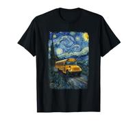Bus Scolaire Van Gogh Starry Night Bus Chauffeur T-Shirt