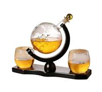 BUSAED Set de carafe à whisky 850 ml, carafe style globe avec deux verres, cadeau pour anniversaires, anniversaires de mariage, pendaisons de crémaillère ou pour votre mari