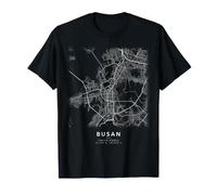 Busan Corée du Sud Plan de Ville Minimaliste Réseau de Rues T-Shirt