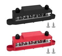 Busbar 250 A avec bornier M8 5/16 po, durable et robuste pour voitures et bateaux, système 12 V noir et rouge (1)