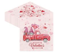BUSCANDO Lot de 40 serviettes de table pour la Saint Valentin, décoration de table pour printemps, anniversaire, mariage, Pâques, or rose, 33 x 33 cm