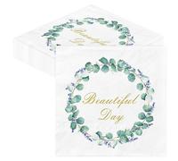 BUSCANDO Lot de 50 serviettes pour anniversaire, mariage, baptême - Vert eucalyptus - 3 couches - Pour communion, confirmation, printemps, anniversaire d'enfant, mariage - 33 x 33 cm