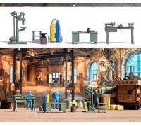 Busch 1185 - 1/87 / H0 Aménagement D'Atelier Avec Machines - Neuf