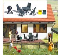 Busch 1190 - 1/87 / H0 Ensemble De Jardin - Mobilier De Jardin & Grill - Neuf