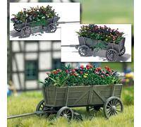BUSCH 1228 Échelle HO Chariot En Bois Avec Roses, Dahlias Et Fleurs D'Été