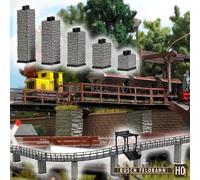 Busch Environnement - BUE12387 - Modélisme Ferroviaire - 5 Piliers de Pont (13,21,29,37 et 46 mm)