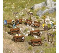 Busch 1484 - 1/87 / H0 Ensemble De Jardin En Bois Massif - Neuf