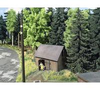 Busch 1500 en Bois Grange avec pièces de Bois Ho Structure Échelle Modèle