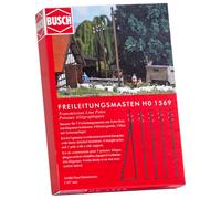 Busch 1569 Wood Transmission Line Poles HO Scenery Scale Model