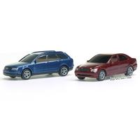 BUSCH 2x voitures Audi A4 Avant et Mercedes Classe C - N 1/160 - BUSCH 8346