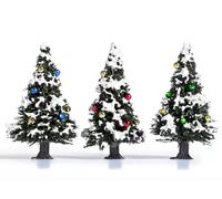 BUSCH 3x sapins de Noël enneigés - HO 1/87 - BUSCH 6464