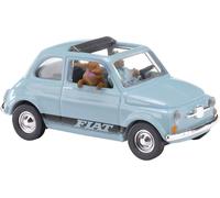 Busch 48735 H0 Modèle réduit de voiture particulière Fiat 500 avec chauffeur et chien