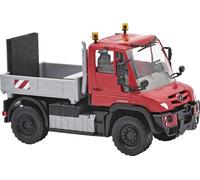 Busch 50937 H0 Modèle réduit de camion Mercedes Benz Unimog U430, escorte de transport lourd