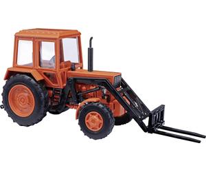 Busch 51308 H0 Modèle réduit de véhicule agricole Belarus MTS82, chargeur frontal et bras de fourche