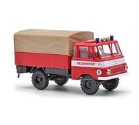 Busch 51659 - H0 - Robur LO 1801 A, FFW Auerbach Avec Bande Ventrale - Neuf