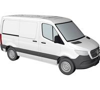 Busch 53400 H0 Modèle réduit de voiture particulière Mercedes Benz Chariot à roulettes Sprinter court, blanc