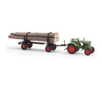 Busch 54152 - 1/87 Fendt F 15 DIESELROSS Avec Remorque En Bois - Neuf