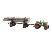 Busch 54152 H0 Modèle réduit de véhicule agricole Fendt F 15 Dieselross avec remorque en bois