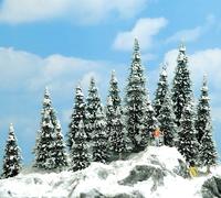 Busch Accessoire pour train 6466 - 20 sapins enneigés assortis HO/OO