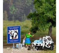 Busch 7720 Prêt Fabriqué & Peint Diorama Modèle Lait Vendeur - H0/00 Échelle T48