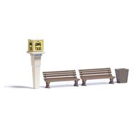 Busch 7763 - 1/87 / H0 Mini Ensemble D'Amenagement Colonne De Taxi RFA - Neuf