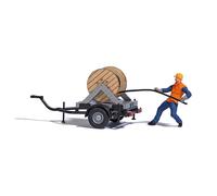Busch 7836 - 1/87 / H0 Tire-Câble Avec Chariot - Neuf