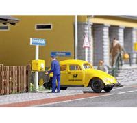 Busch 7887 H0 Modèle réduit de voiture particulière Volkswagen Coccinelle avec Postmann et boîte aux lettres
