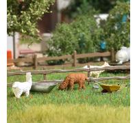 Busch 79861 - 1/87 / H0 Action Set - Alpagas Avec Abreuvoir - Neuf