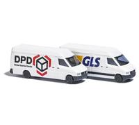 BUSCH 8308 Échelle N Ensemble Deux Mercedes Sprinter Transports DPD Et GLS