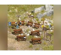 BUSCH Bancs et table de pique-nique - HO 1/87 - BUSCH 1484