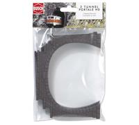 2 Tunnel Portals Double Oo / Ho Busch 7027 sortie de tunnel maquette jouef roco