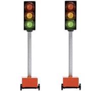 Busch Feux de signalisation de chantier 5451 H0 1/87 – Modèle fonctionnel avec LED 2 pcs