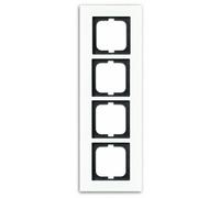 Busch-Jaeger 1724-811 Plaque quadruple Programmes d'interrupteurs encastrés, carat, verre blanc