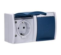 Busch-Jaeger 20/2 EWN-53 SCHUKO® Prise Double (thermoplastique) Gris océan® (IP 44) 2CKA002084A0703