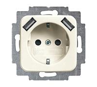 Busch-Jaeger 20 EUCB2USB-212 Schuko USB-Steckdose, 2-Fach, Weiß (2CKA002011A6263)