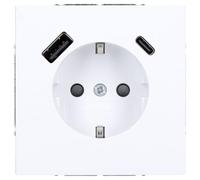 Busch-Jaeger 20 EUCB2USBAC-44M SCHUKO®-/USB-A+C Prise de courant Safety+ Blanc studio mat Busch-art-linear 2CKA002011A6318