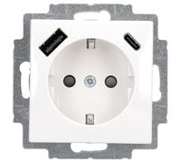 Busch-Jaeger 20 EUCB2USBAC-914 SCHUKO® USB-Steckdose, A/C Busch-balance® SI, Alpinweiß (2CKA002011A6298)