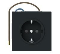 Busch-Jaeger 20 EUCBLI-45M Busch-steplight Schuko Safety+, art linéaire, lumière d'orientation nocturne, noir mat (2CKA002013A5520)